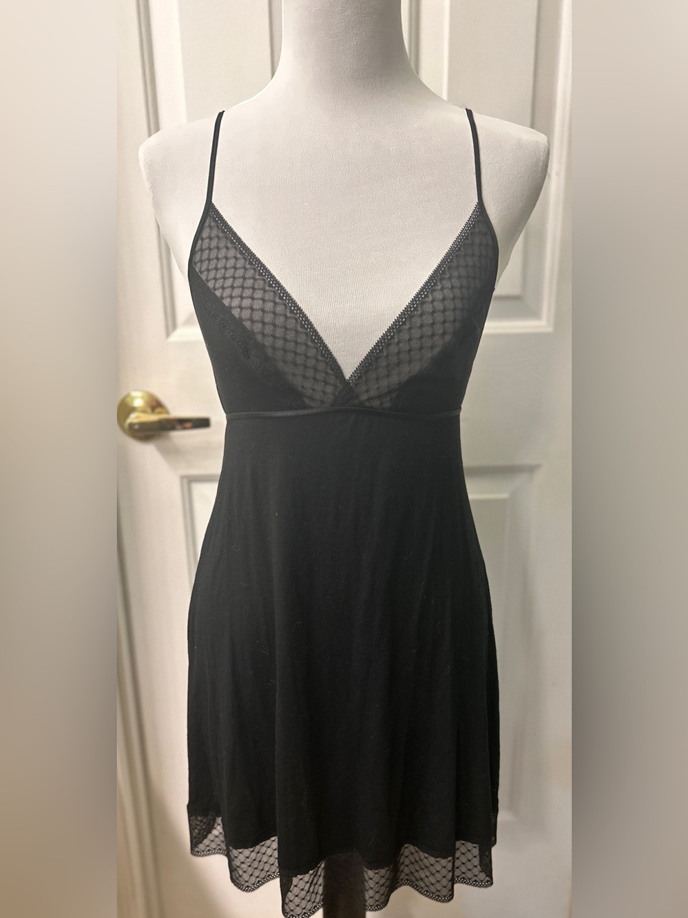 Victoria's Secret Black Lace-Trim Slip Chemise